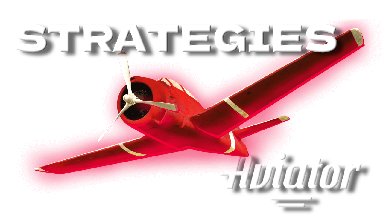 A red plane with text Strategies and Aviator