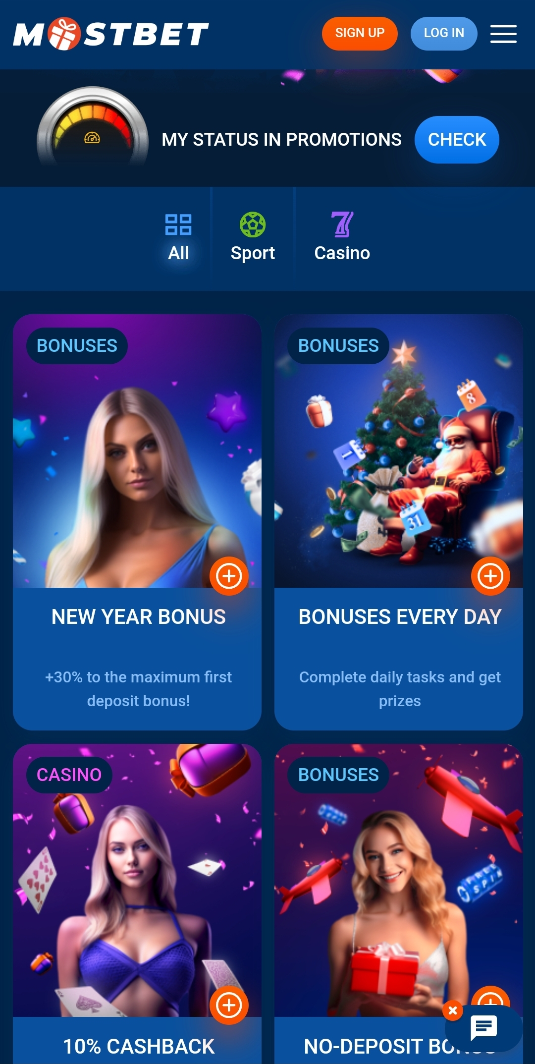 bonuses banners with description