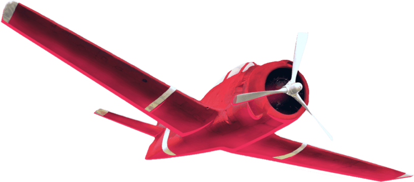 Flying red plane