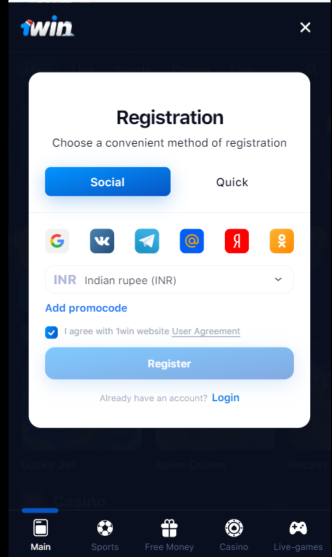 sign up form social icons